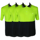 3x HI VIS Polo Shirt Top Tee Safety Workwear Short Sleeve Breathable Mesh BULK - Yellow/Navy - 3XL (24)