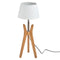 Bamboo Tripod Table Lamp Desk Modern Rustic Geo Light w Linen Shade