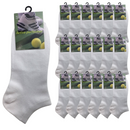 24x COTTON ANKLE SOCKS Sport Low Cut Mens Womens Running  BULK Anklet - White - 2-8