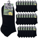 24x COTTON ANKLE SOCKS Sport Low Cut Mens Womens Running  BULK Anklet - Black - 6-11