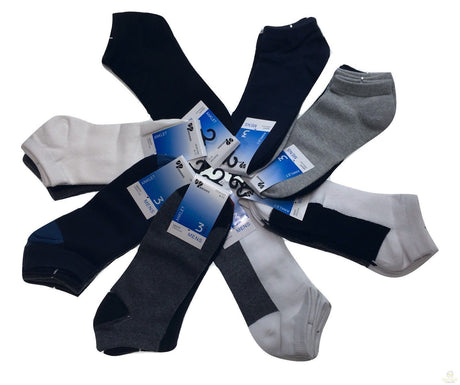 24x COTTON ANKLE SOCKS Sport Low Cut Mens Womens Running  BULK Anklet - Mixed Colour Pack - 6-11