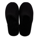 100% Sheepskin Moccasin Slippers Winter Genuine Scuffs Slip On Mens Womens - Black (without fur) - 9