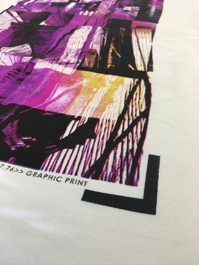 100% Cotton T-Shirt with Print Design Slim Fit Basic Tee Top XS-XXL - White - S