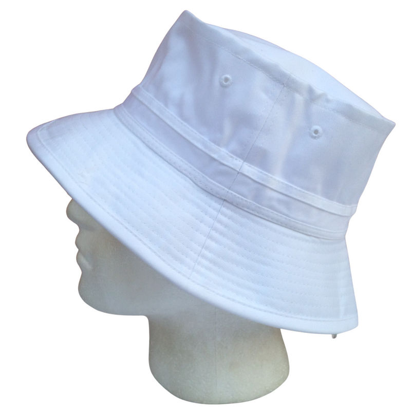 Dents 100% Organic Eco-Friendly Cotton Bucket Hat Cap Festival Beach -  White - 59cm