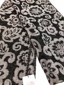 DENTS Large Pashmina Style Scarf w Floral Design Wool Blend Warm Winter  - Black