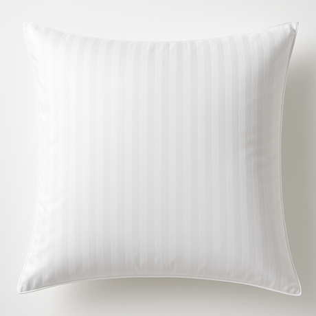 100% Cotton European Pillowcase 400 Thread Count Hotel Quality - Striped White