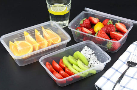 500pcs 350ml Reusable Food Containers Plastic Meal Prep Storage w/Lids - BPA Free