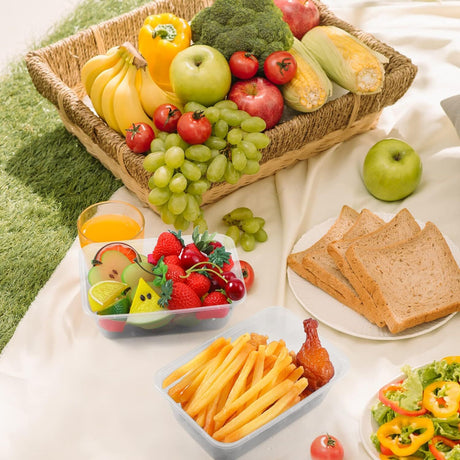 500pcs 350ml Reusable Food Containers Plastic Meal Prep Storage w/Lids - BPA Free