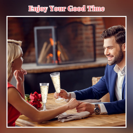 144x 150ml Premium Plastic Champagne Glasses Flutes Mimosa Bulk - Clear