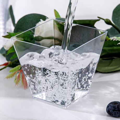 360x Premium Plastic Square Dessert Cups BPA Free Extra Strong Bulk - Clear