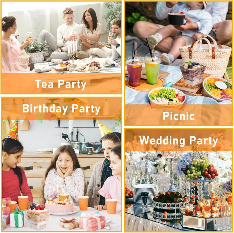 360x Premium Plastic Square Dessert Cups BPA Free Extra Strong Bulk - Clear