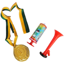 1st Gold Medal Winner + Air Horn Party Set School Sports Day Olympics Ribbon