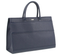 Morrissey Italian Structured Leather Tote Unisex Computer Bag Handbag - Navy