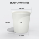 2400x 4oz Premium Small Paper Coffee Cups Espresso Macchiato Piccolo Short Black in White