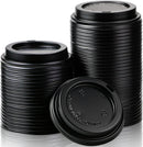 1000x 90mm Plastic Coffee Cup Lids for 12oz / 16oz Cups Dome Style - Black