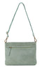 Pierre Cardin Womens Woven Leather Flap Cross-Body Bag/Clutch - Mint Green