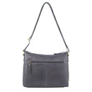 Pierre Cardin Womens Leather Perforated Cross-Body Bag with stud Detailing - Teal