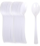 1200x Reusable & Disposable Plastic Spoons BPA Free Bulk Cutlery in White