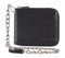Pierre Cardin Mens RFID Leather Zip Around Wallet with Chain - Brown