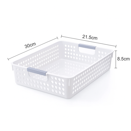 36x Premium Plastic Storage Basket Bulk w/ Grip Handles 30*21.5*8.5cm
