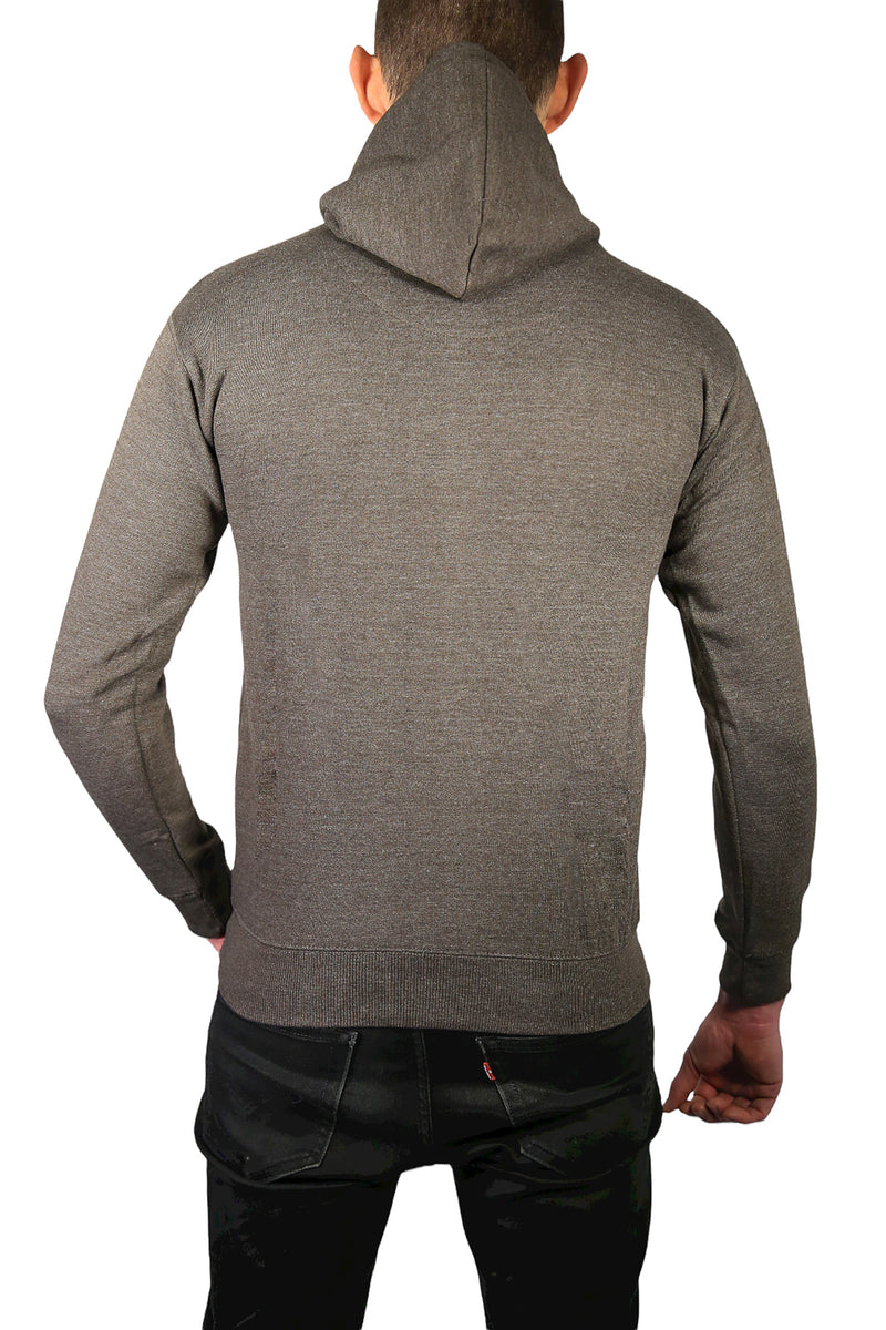 Adult Mens 100% Cotton Fleece Hoodie Jumper Pullover Sweater Warm Sweatshirt - Charcoal grey