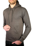 Adult Mens 100% Cotton Fleece Hoodie Jumper Pullover Sweater Warm Sweatshirt - Charcoal grey