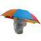 2pcs Set Rainbow Umbrella Hat + 70s Fake Moustache Costume Props Novelty Fancy
