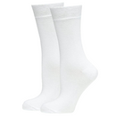 BAMBOO SOCKS Crew Natural Eco Healthy Enviro Unisex Work Anti-Bacterial Business - White - 11-14