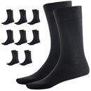 9 Pairs BAMBOO SOCKS Crew Natural Eco Healthy Enviro Unisex Work Business BULK - Black - 6-11
