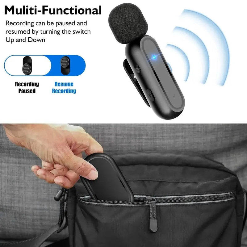 HRIDZ Wireless Lavalier Microphone for Lightning Port Mic For Apple iPhone ipad Vlog Live Stream