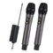 Hridz rechargeable UHF dual channel wireless microphone system for performances