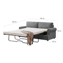 PHEBE 3 Seater Sofa bed with Separate Foam Mattress- Corduroy Dark grey