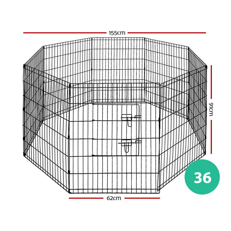 36" 8 Panel Pet Dog Playpen Puppy Exercise Cage Enclosure Fence Play Pen