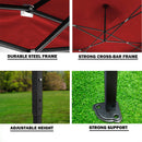 3x3m Pop Up Gazebo Outdoor Tent Folding Marquee Party Camping Market Canopy - red