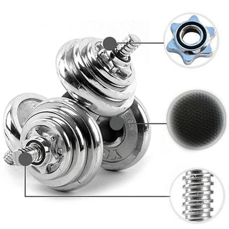 20KG Chrome Dumbbell Set Weight Dumbbells Home Gym Training Fitness BarBell Case