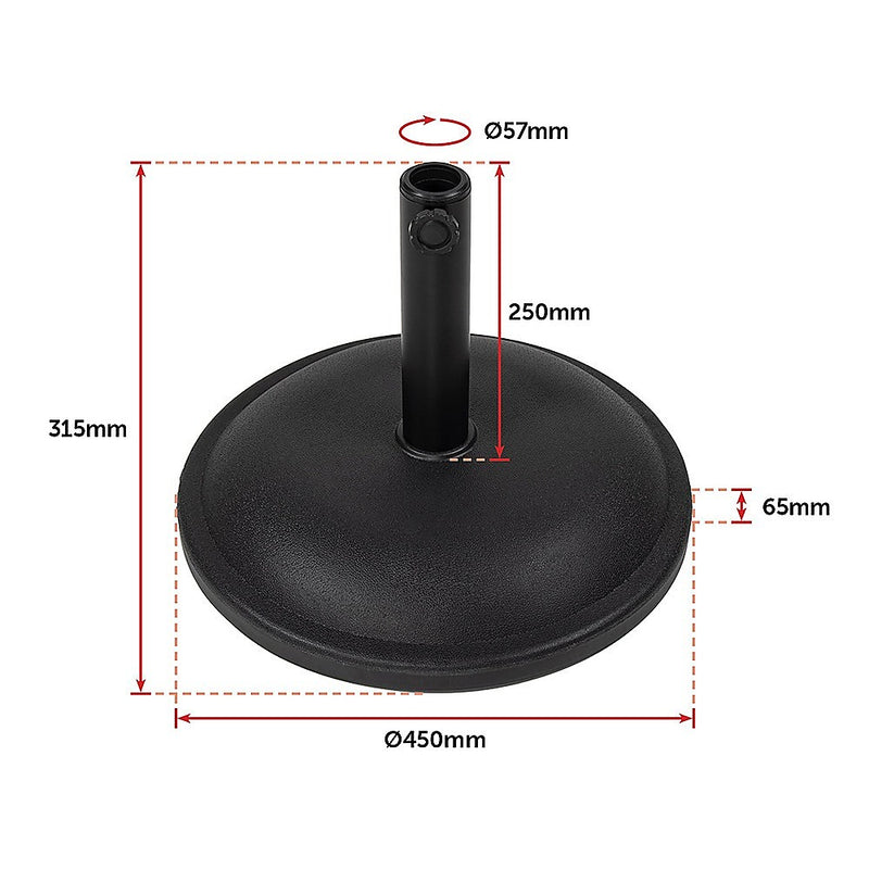 20kg Patio Sun Umbrella Base Durable Parasol Garden Stand Cement Round