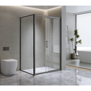 Adjustable 1300x800mm Single Door Corner Sliding Glass Shower Screen in Black