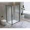 Adjustable 1300x920mm Single Door Corner Sliding Glass Shower Screen in Black