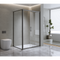Adjustable 1300x920mm Single Door Corner Sliding Glass Shower Screen in Black