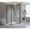 Adjustable 1300x800mm Single Door Corner Sliding Glass Shower Screen in Black