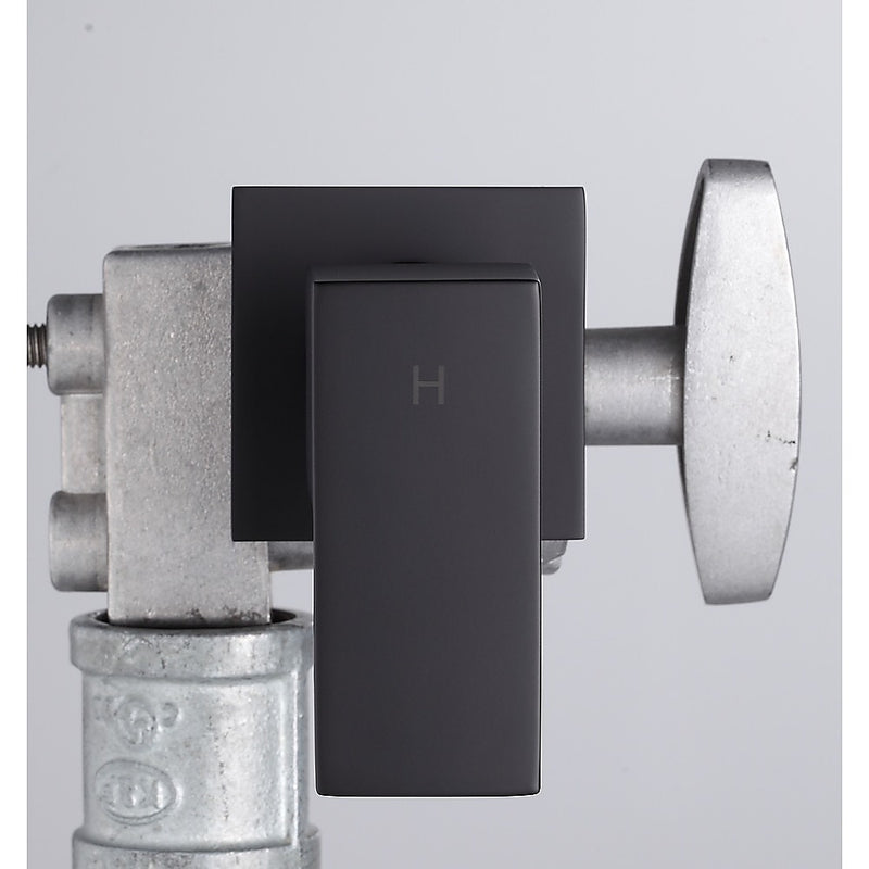 Bathroom Shower Bath Hot and Cold Square Mixer WATERMARK Certified in Black