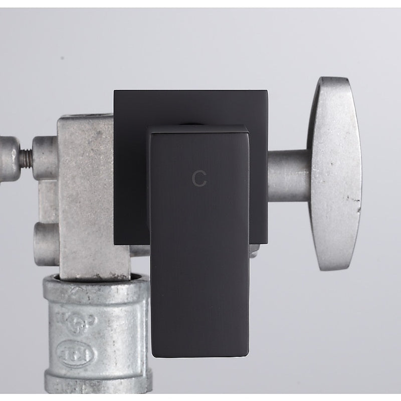 Bathroom Shower Bath Hot and Cold Square Mixer WATERMARK Certified in Black