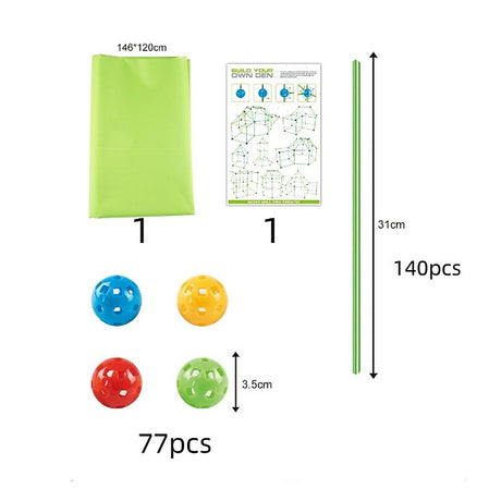 217pcs Kids Construction Fort Building Kit Castles 3D Play House Tent Toys