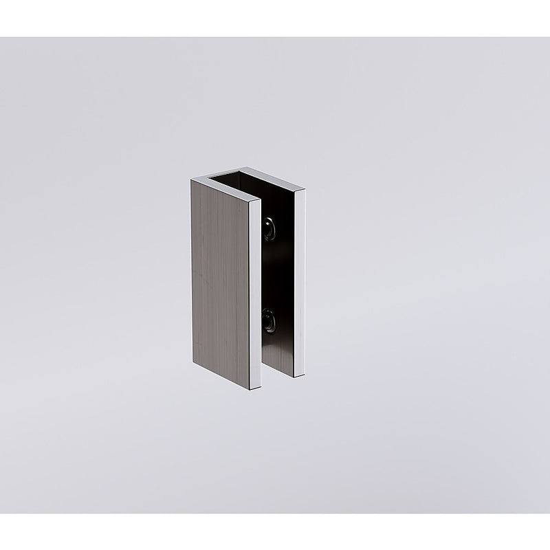 90cm Frameless Glass Bath Screen with Brass Brackets - Gunmetal