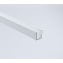 100cm Frameless Glass Bath Screen with Channel and Stainless Steel Hinges- White