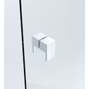 120cm Wall to Wall Frameless Shower Screen with Chrome Channel and Brass Hinges , Square Double Pull Handle