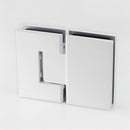 120x90cm Corner Frameless Shower Screen with White Brackets and SS Hinges, Square Knob Handle