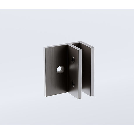 110x70cm Corner Frameless Shower Screen with Gunmetal Brackets and Brass Hinges, Square Knob Handle