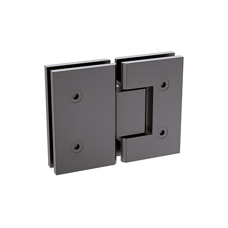 110x70cm Corner Frameless Shower Screen with Gunmetal Brackets and Brass Hinges, Square Knob Handle