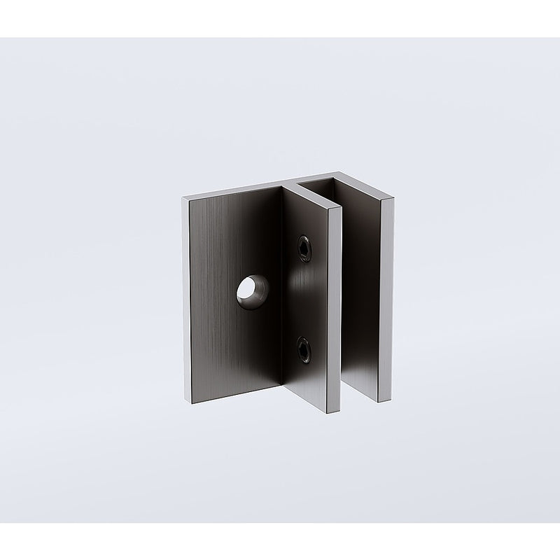 120x70cm Corner Frameless Shower Screen with Gunmetal Brackets and Brass Hinges, Square Knob Handle